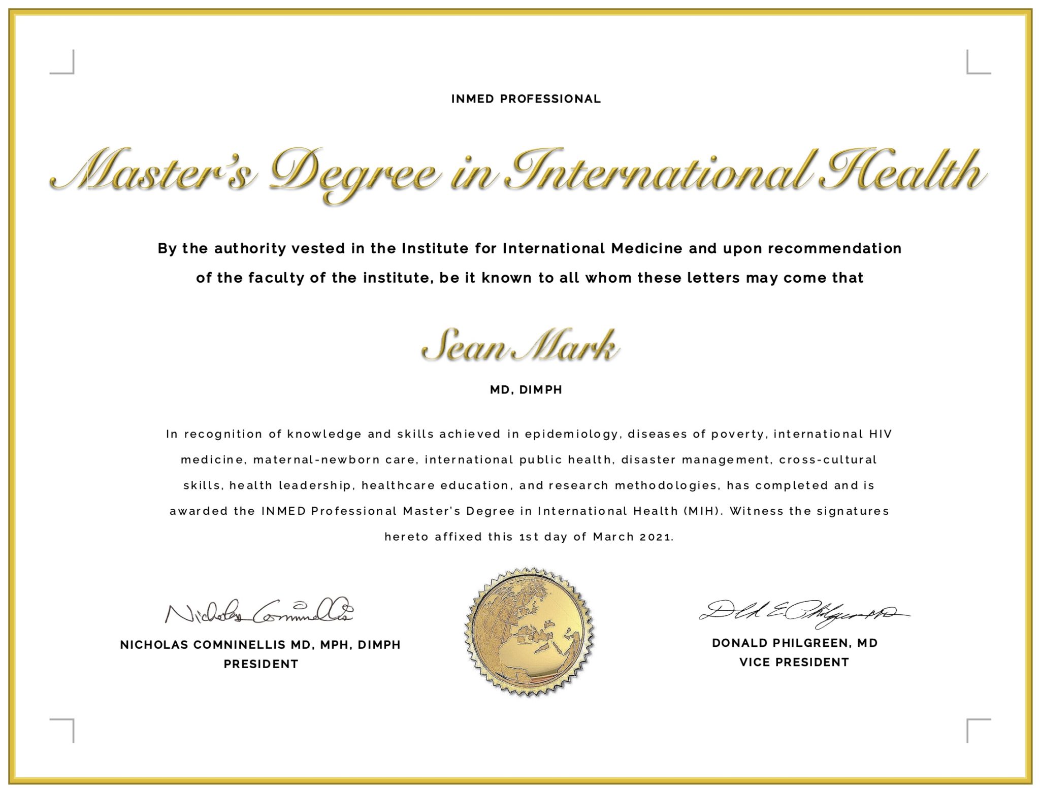 Current Masters In International Health New Template Inmed